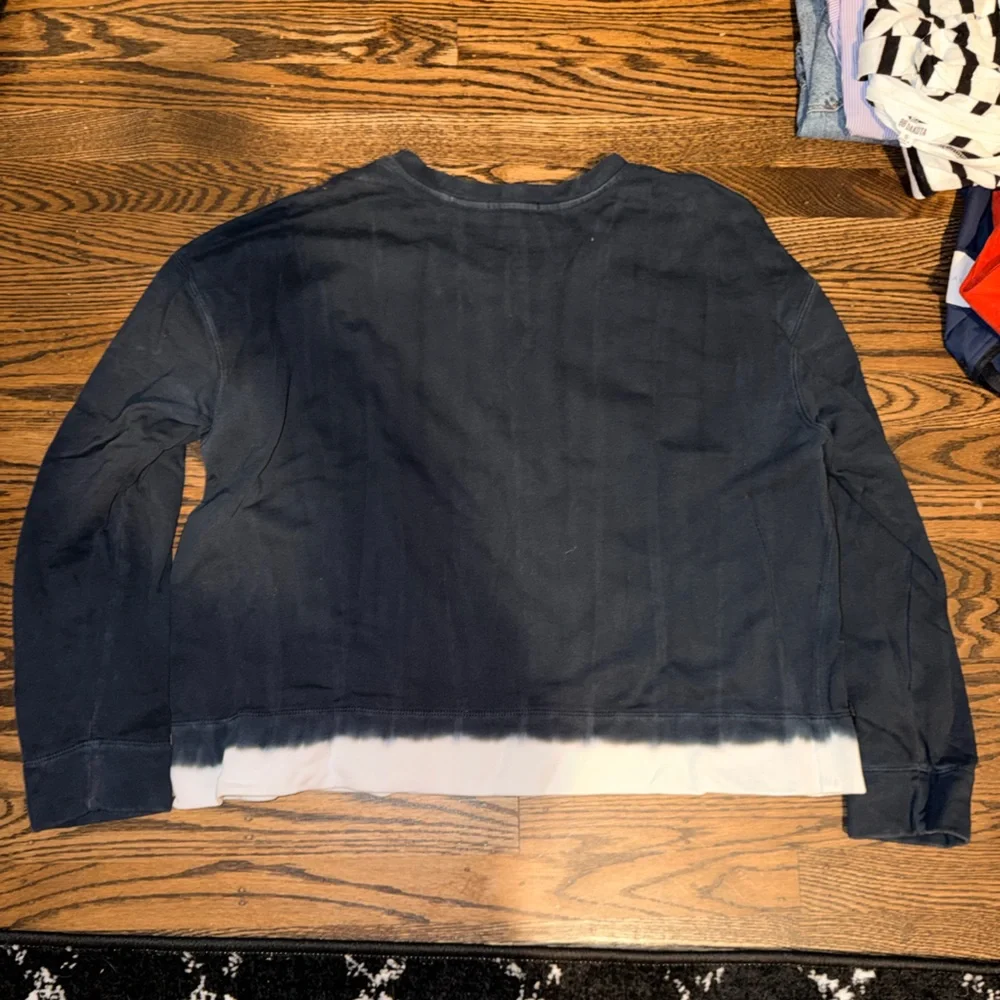 James Perse Navy and White Dip-Dye Long Sleeve Shirt size 4 large - Picture 2 of 3